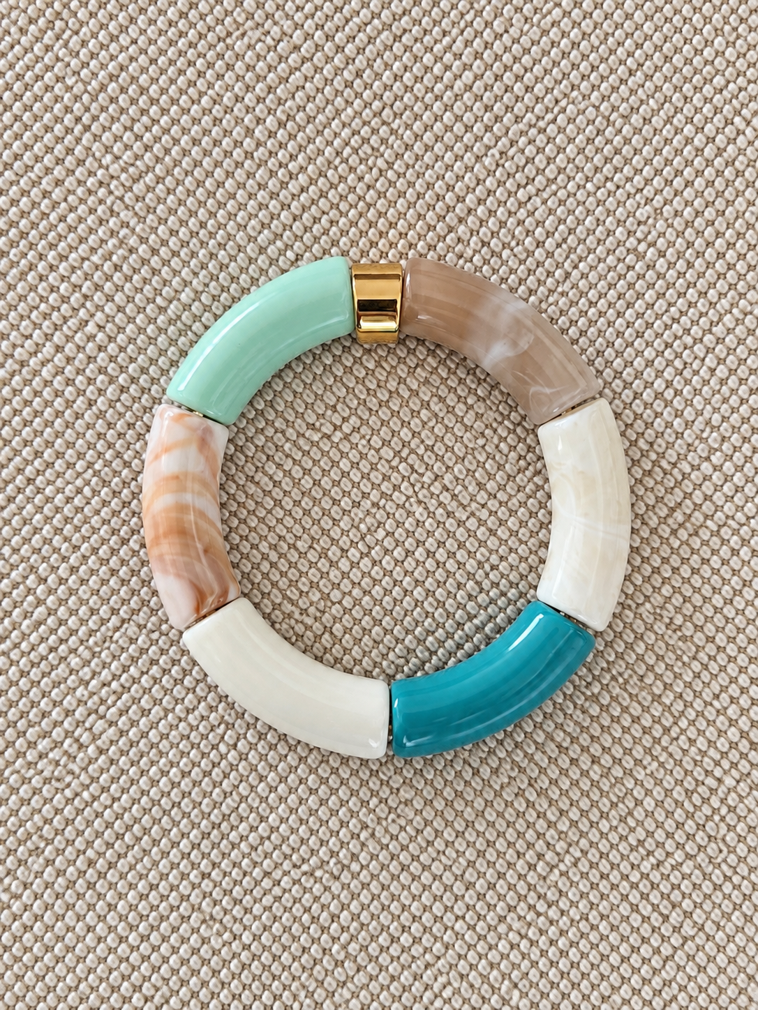Bracelet Lagon — Perles tube colorblock