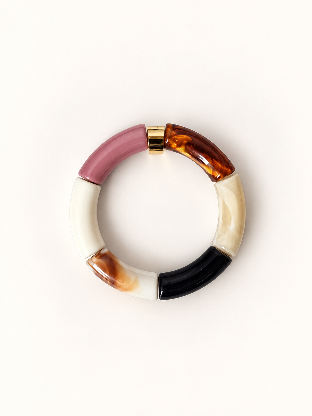 Bracelet Lèonie — Perles tube colorblock