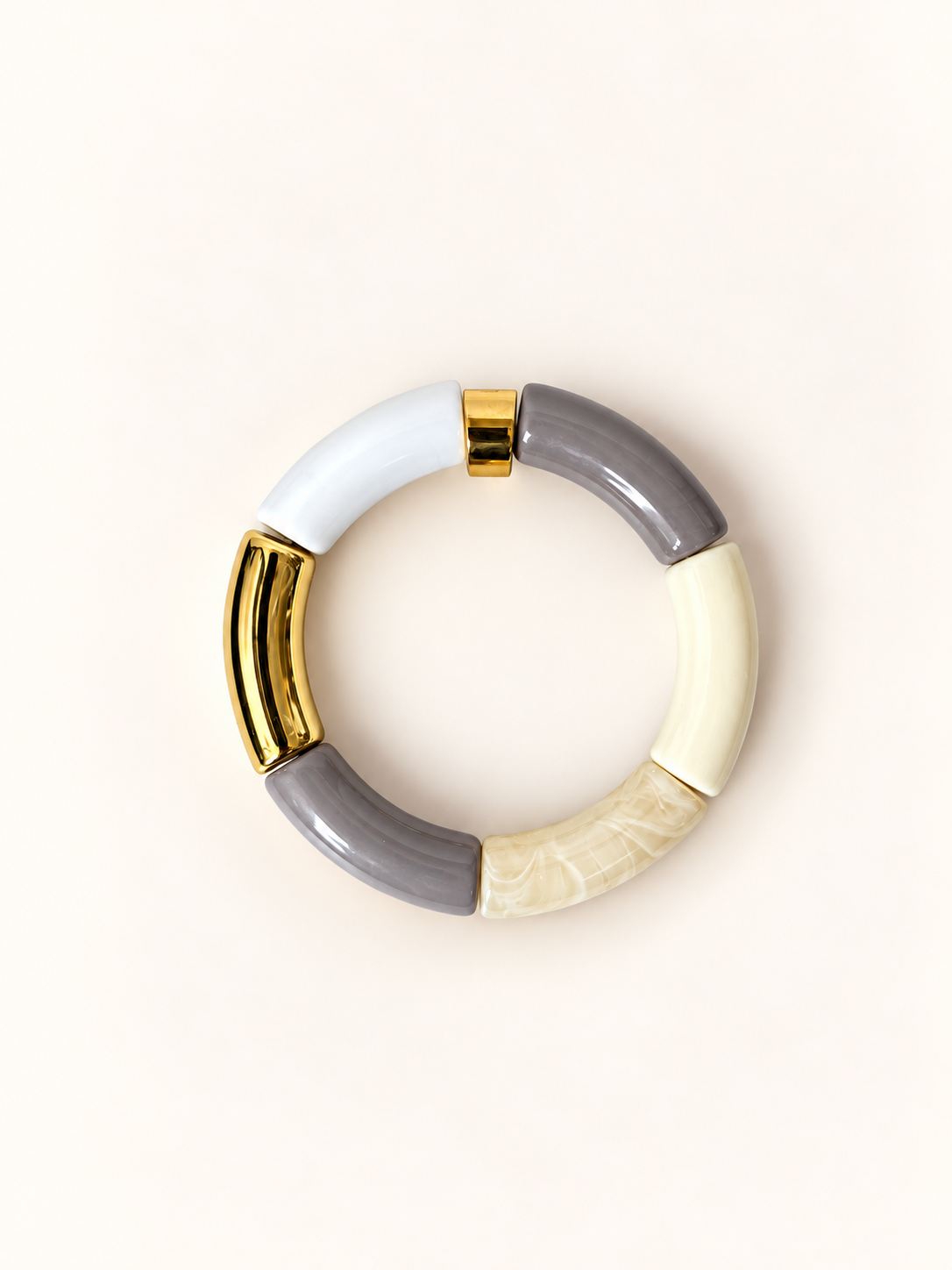 Bracelet Brume — Perles tube colorblock
