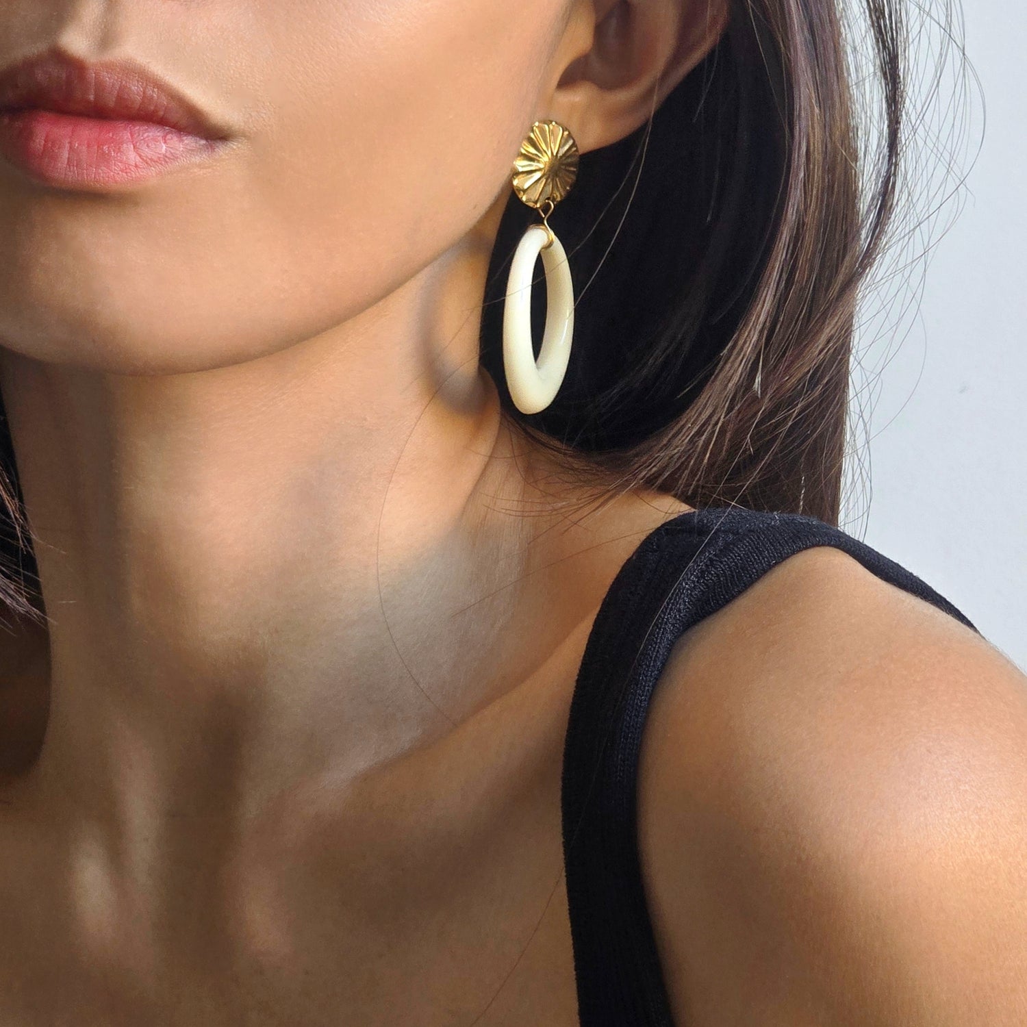 Boucles d'oreilles en acétate de cellulose, resine