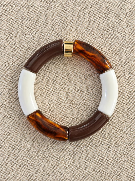 Bracelet Nadia — Perles tube colorblock