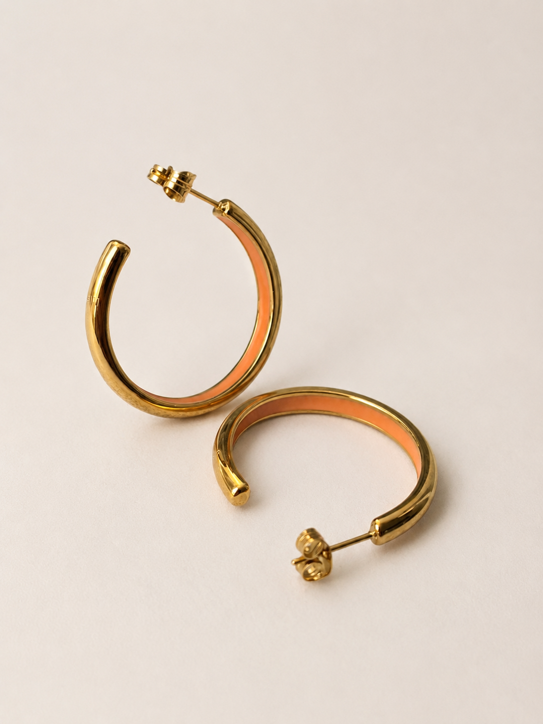 Soline – Créoles dorées/orange | Lisso