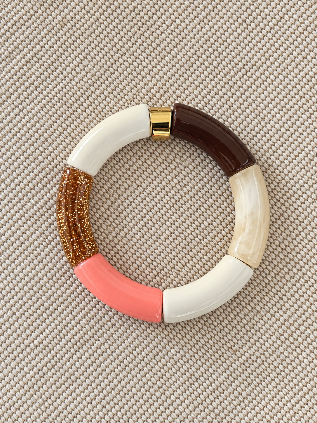 Bracelet Sunset — Perles tube colorblock