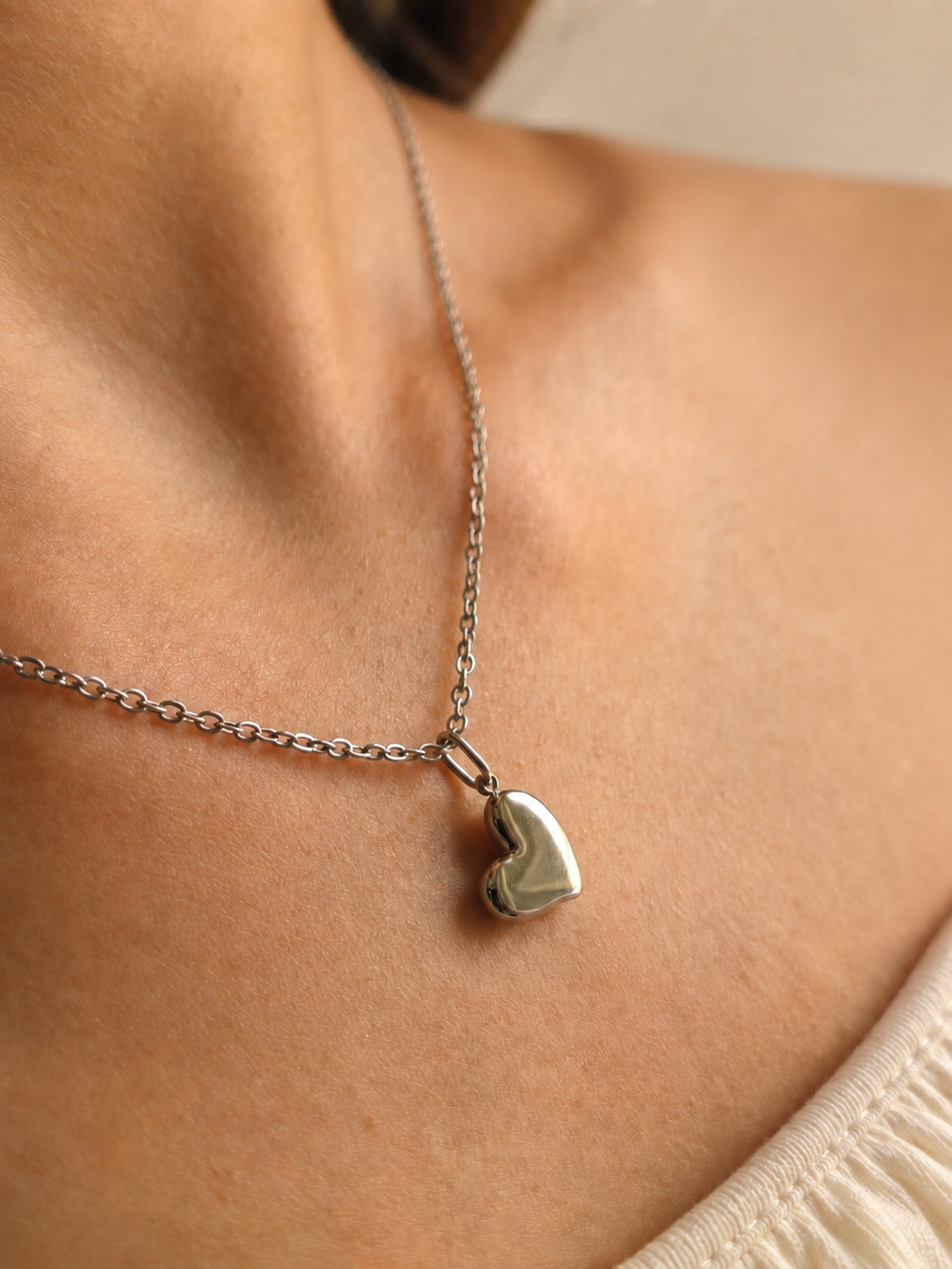 Clémence — Collier Pendentif Cœur Argenté