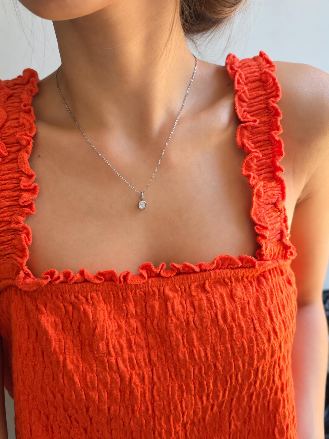 Romy — Collier Pendentif Carré Argenté