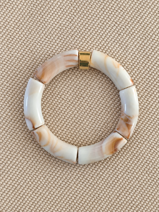 Bracelet Marbre — Perles tube colorblock
