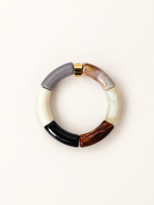 Bracelet Romy — Perles tube colorblock