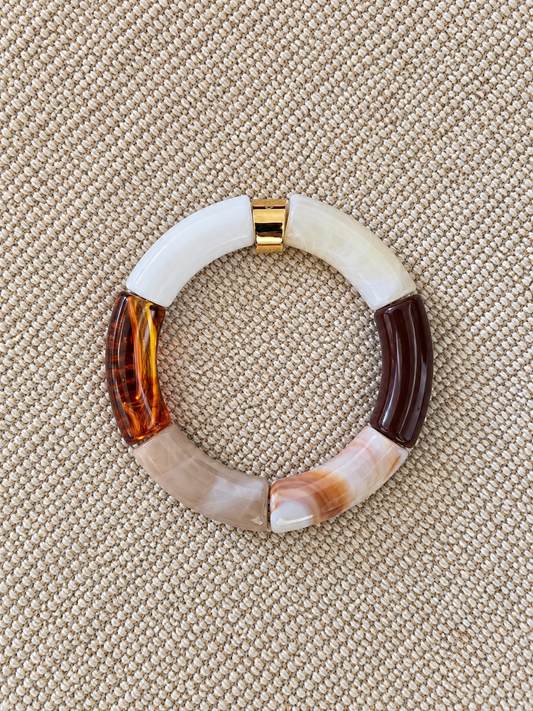 Bracelet Havane — Perles tube colorblock