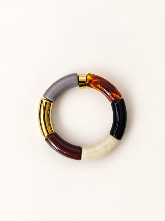 Bracelet Cosette — Perles tube colorblock