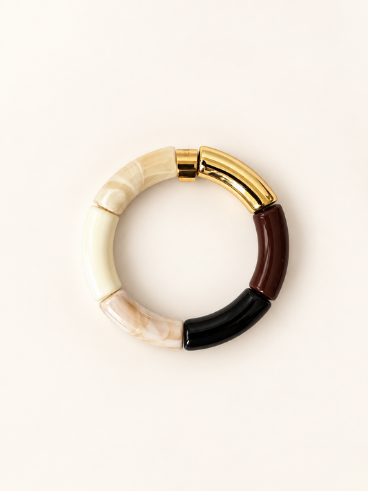 Bracelet Éclipse — Perles tube colorblock