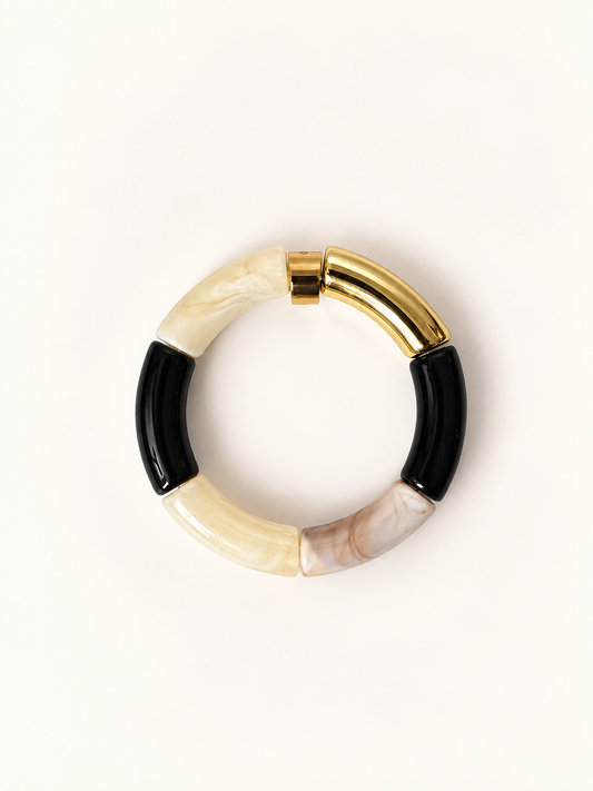 Bracelet Assia — Perles tube colorblock