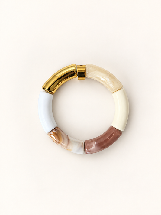 Bracelet Cachemire — Perles tube colorblock