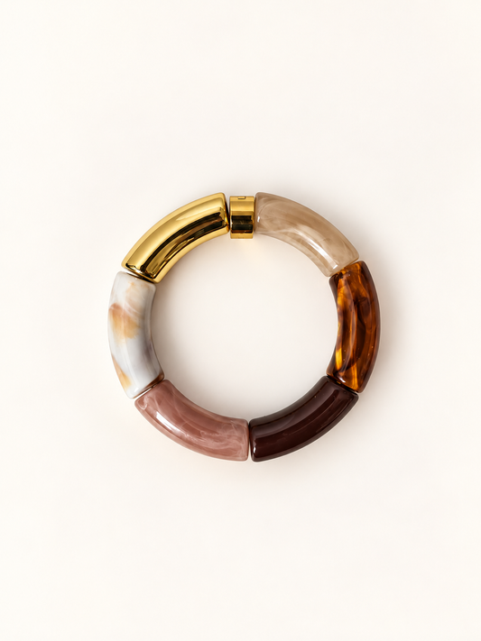 Bracelet Nadine — Perles tube colorblock